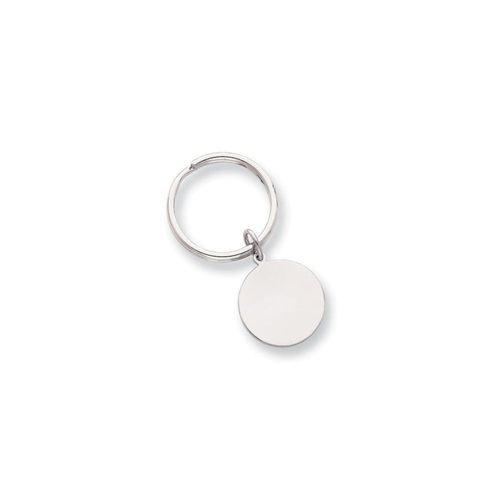Jere Collection Key Ring No Engraving Rhodium Plated Polished Round Key Ring