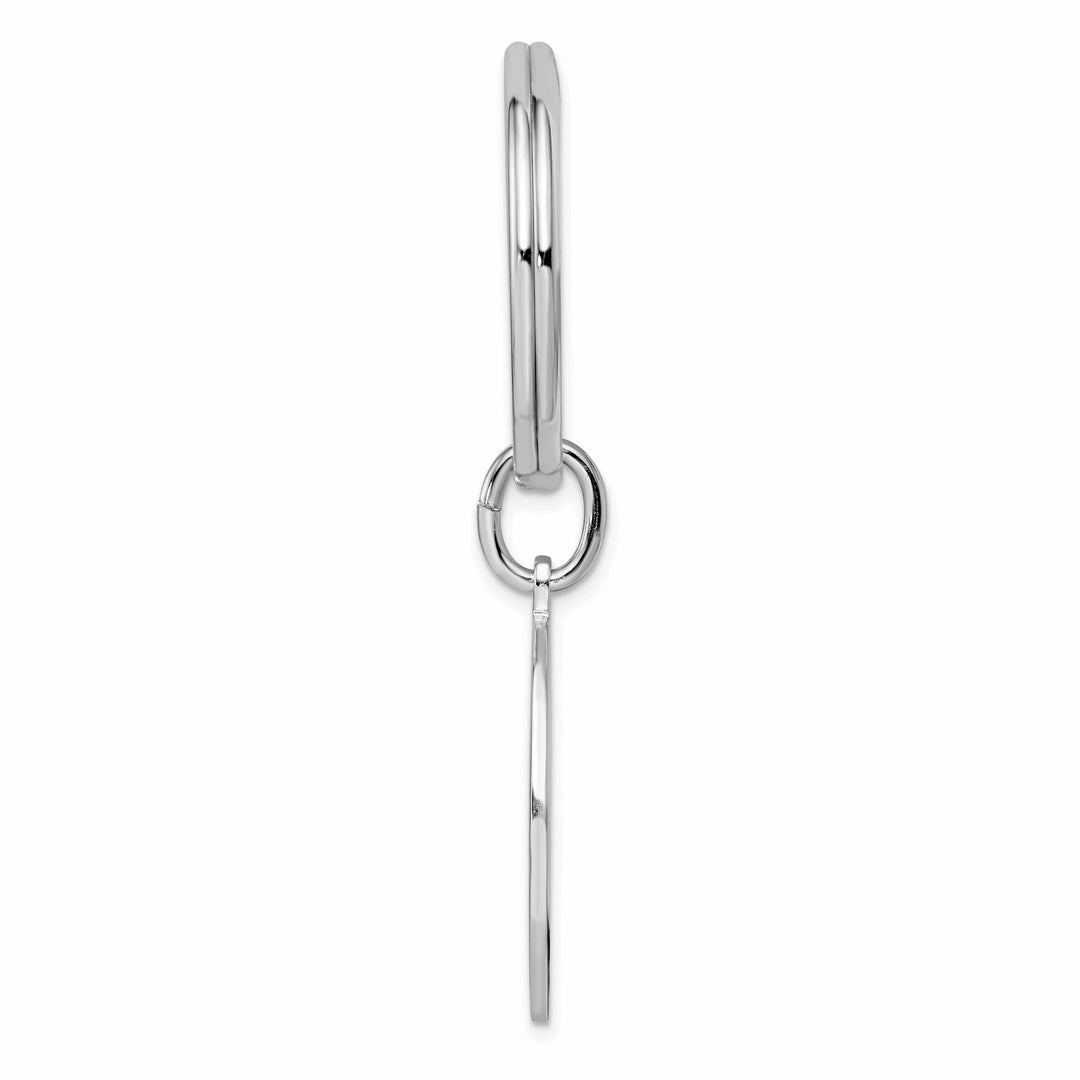 Jere Collection Key Ring Rhodium Plated Polished Round Key Ring