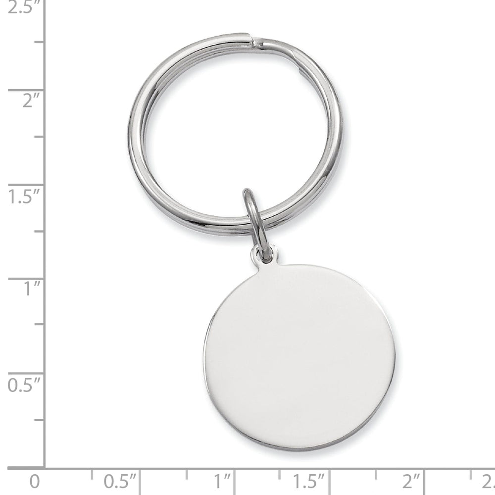 Jere Collection Key Ring Rhodium Plated Polished Round Key Ring
