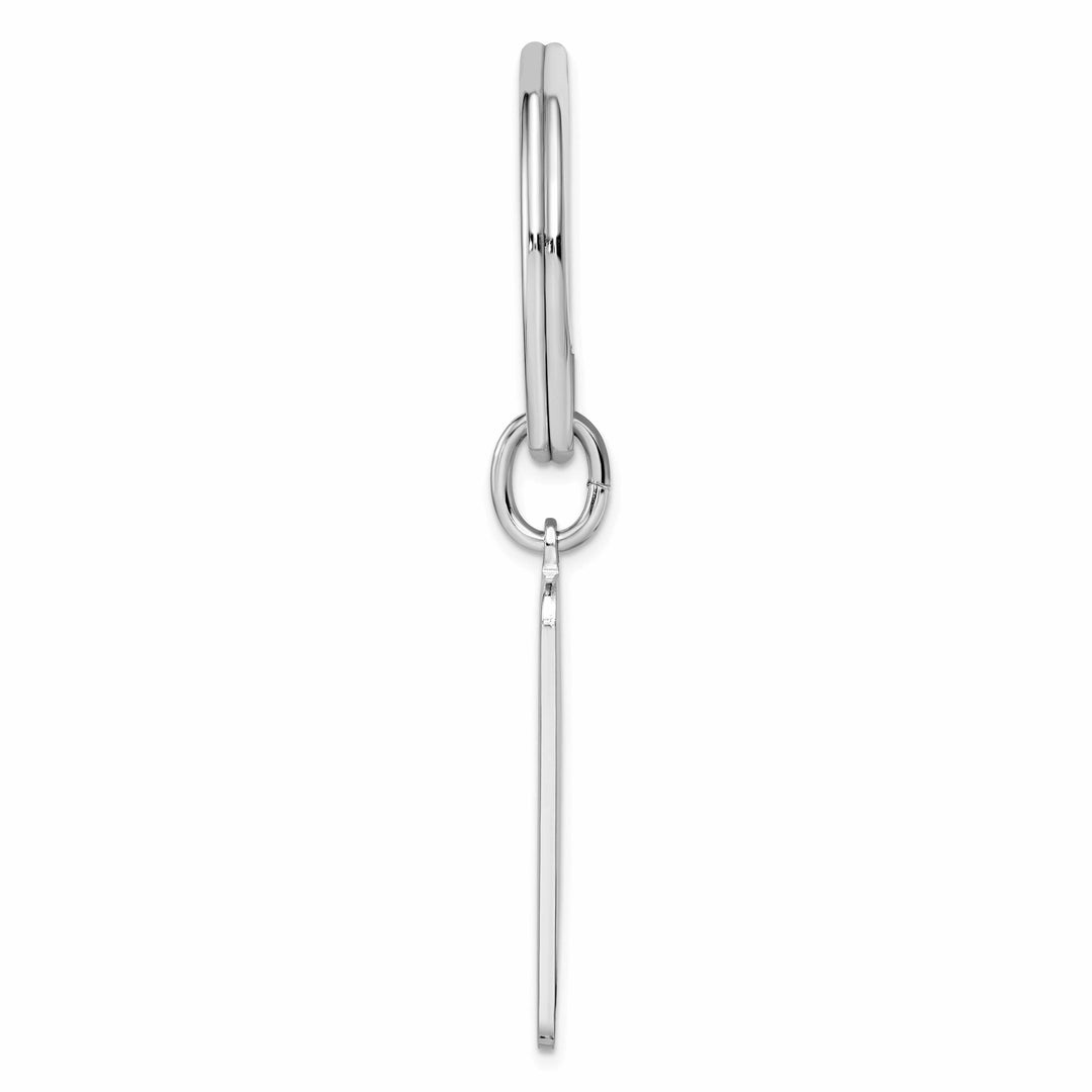 Jere Collection Key Ring Rhodium Plated Star Cut Diamond Key Ring