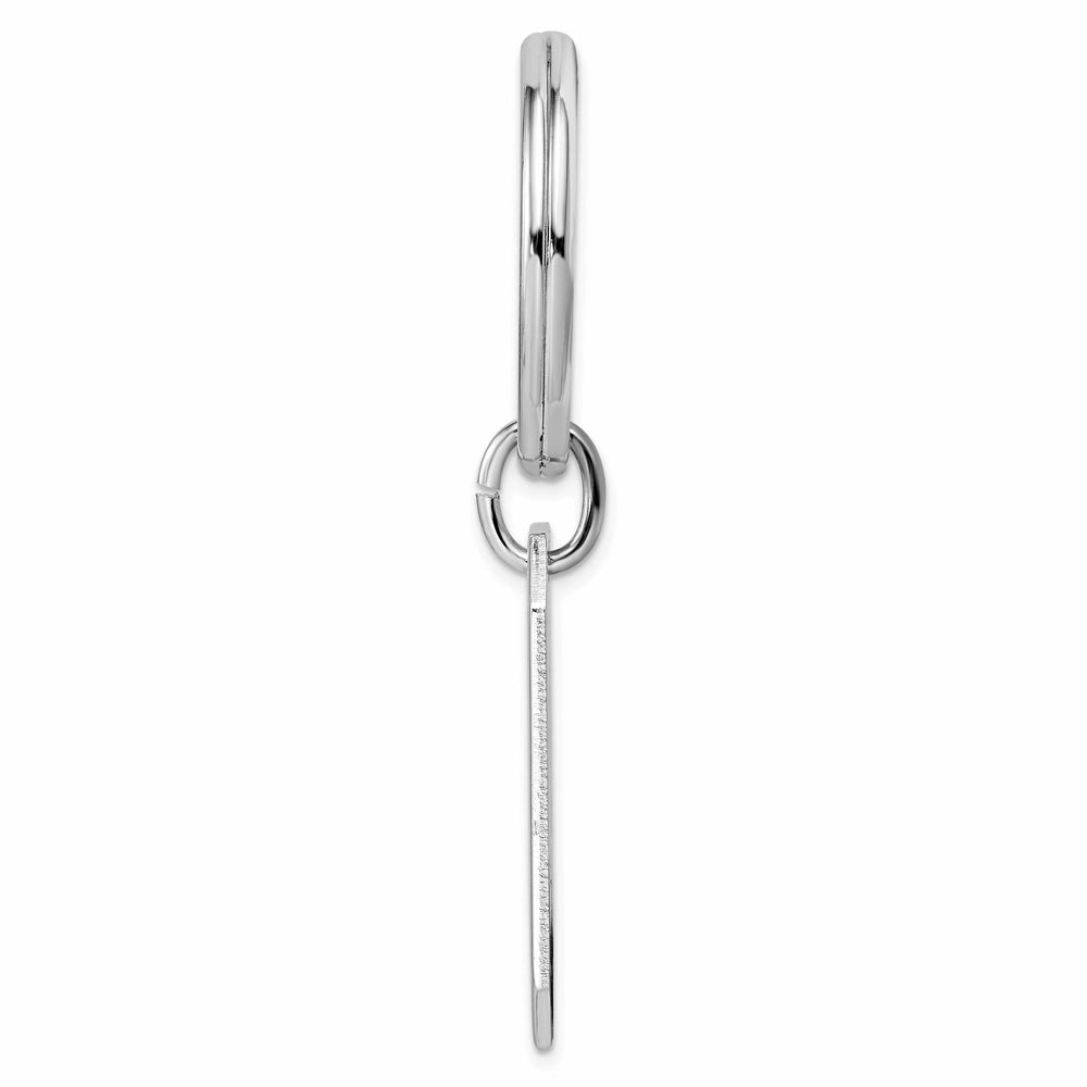 Jere Collection Key Ring Rhodium Plated with Engraveable Area Key Ring