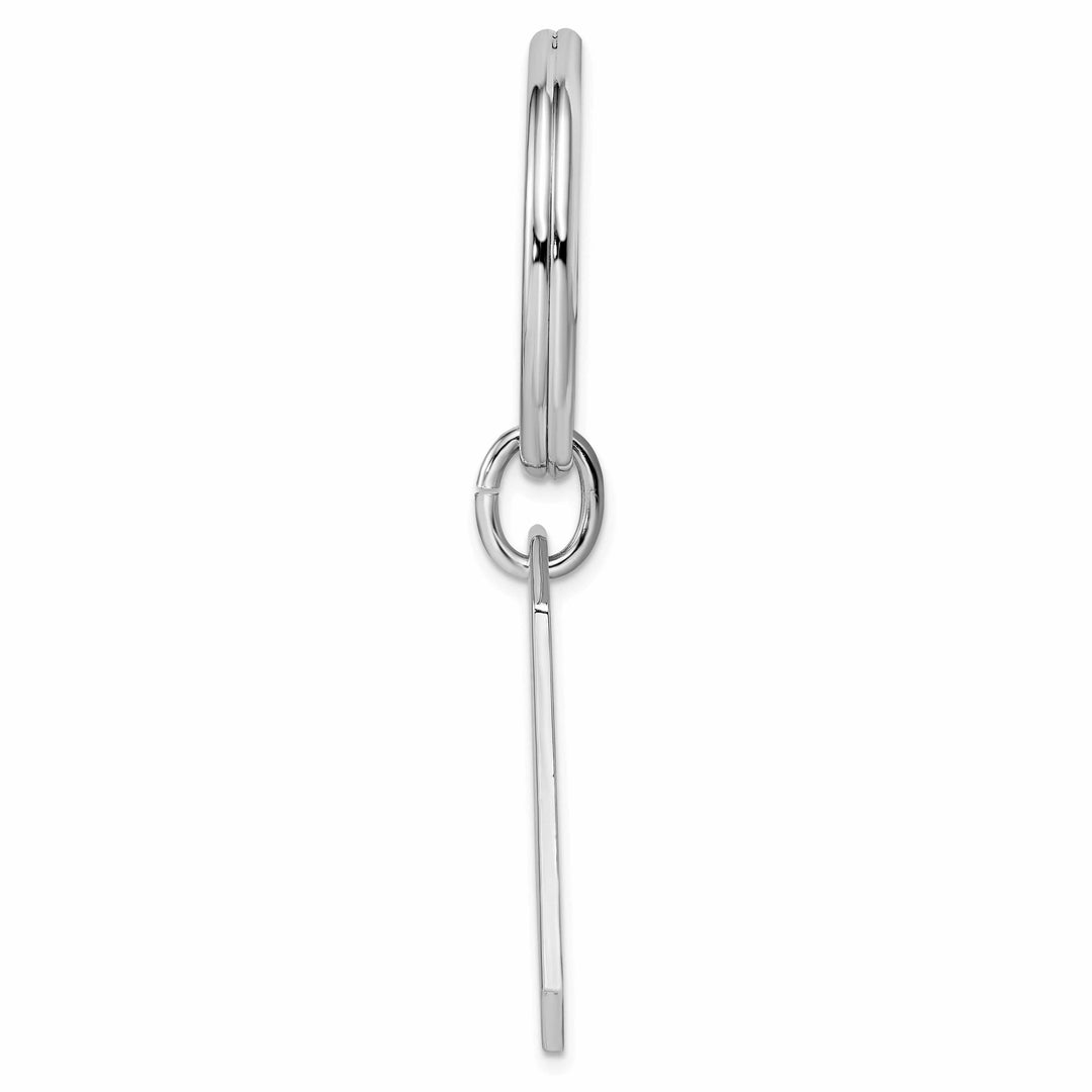 Jere Collection Key Ring Rhodium Plated With Engraveable Area Key Ring