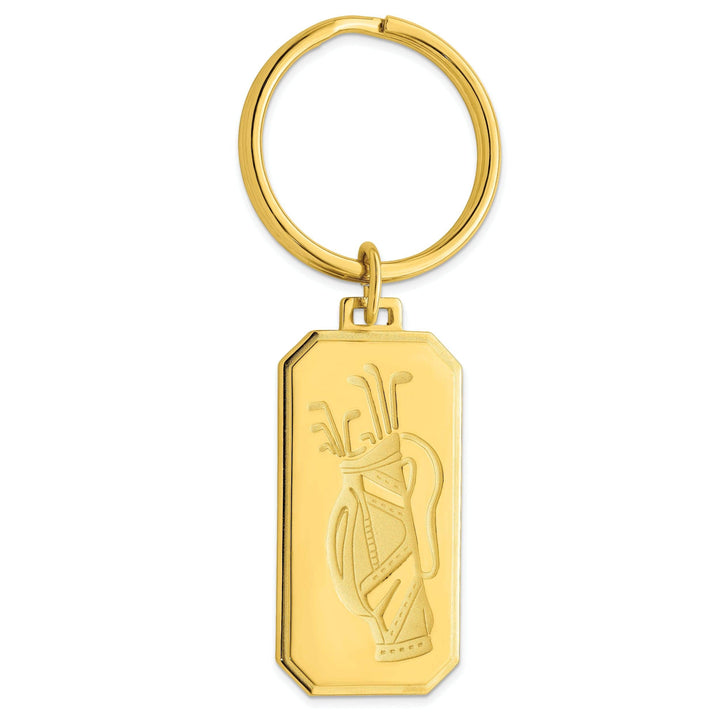 Jere Collection Key Ring Yellow Gold Plated Golf Bag Key Ring