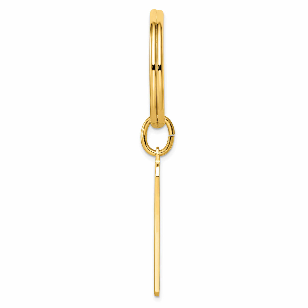 Jere Collection Key Ring Yellow Gold Plated Horizontal Lines Key Ring