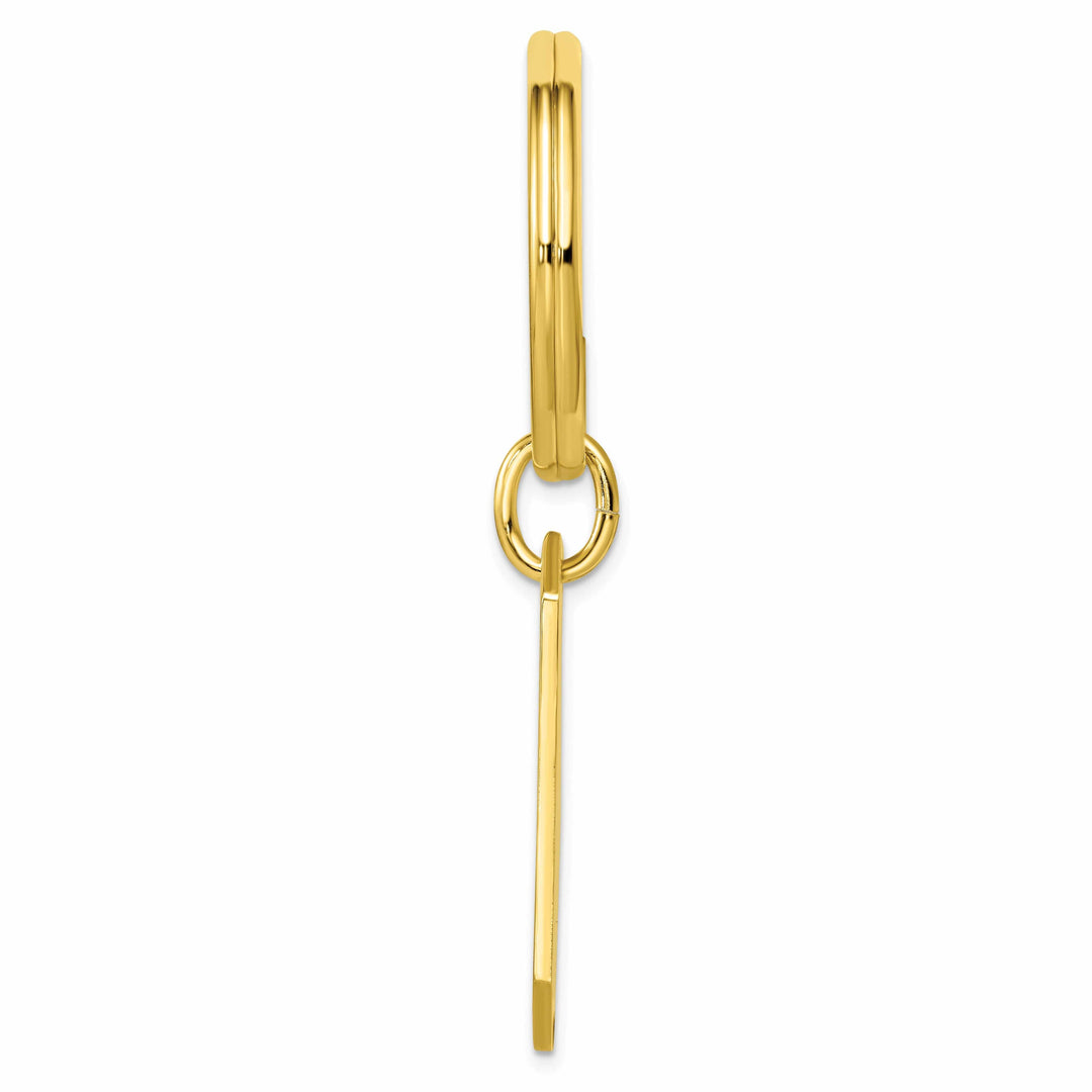 Jere Collection Key Ring Yellow Gold Plated Polished Rectangle Key Ring