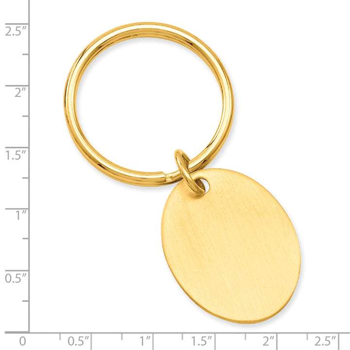 Jere Collection Key Ring Yellow Gold Plated Satin Oval Key Ring