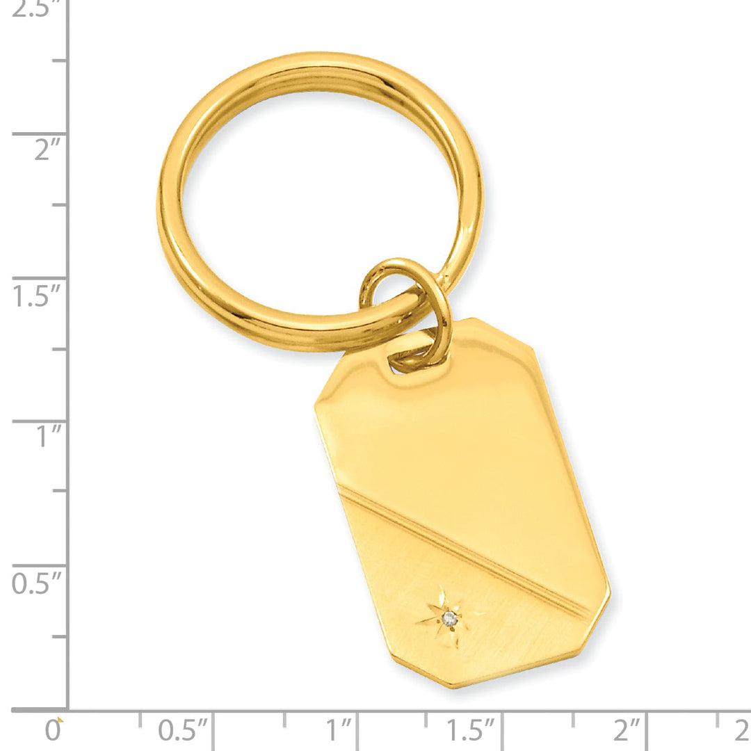 Jere Collection Key Ring Yellow Gold Plated Star Cut Diamond Key Ring