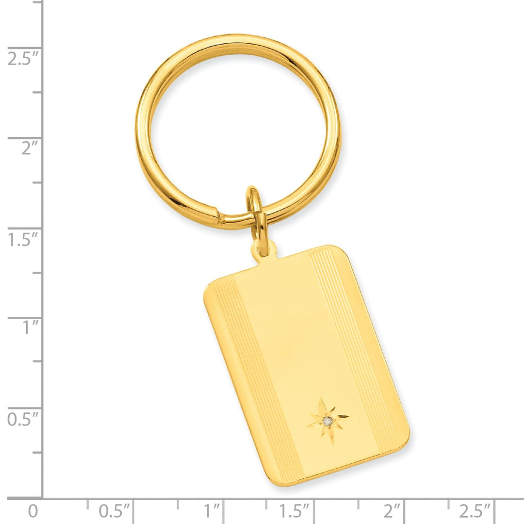 Jere Collection Key Ring Yellow Gold Plated Star Cut Diamond Key Ring