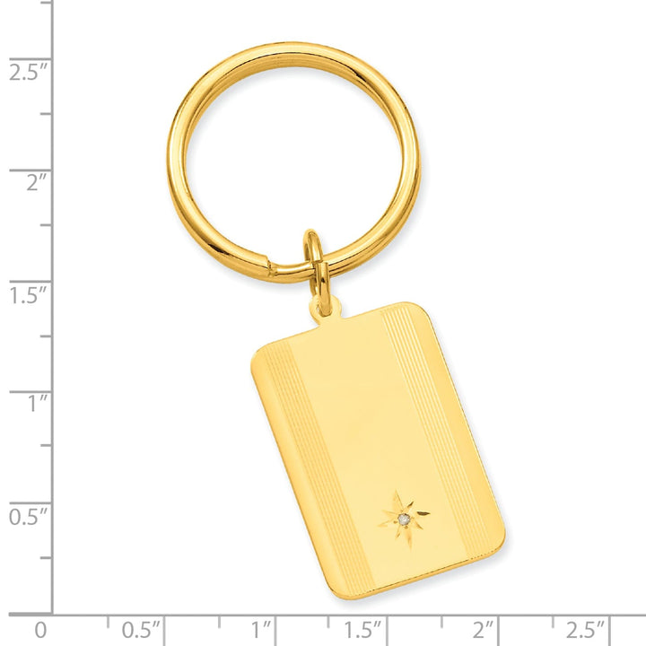 Jere Collection Key Ring Yellow Gold Plated Star Cut Diamond Key Ring
