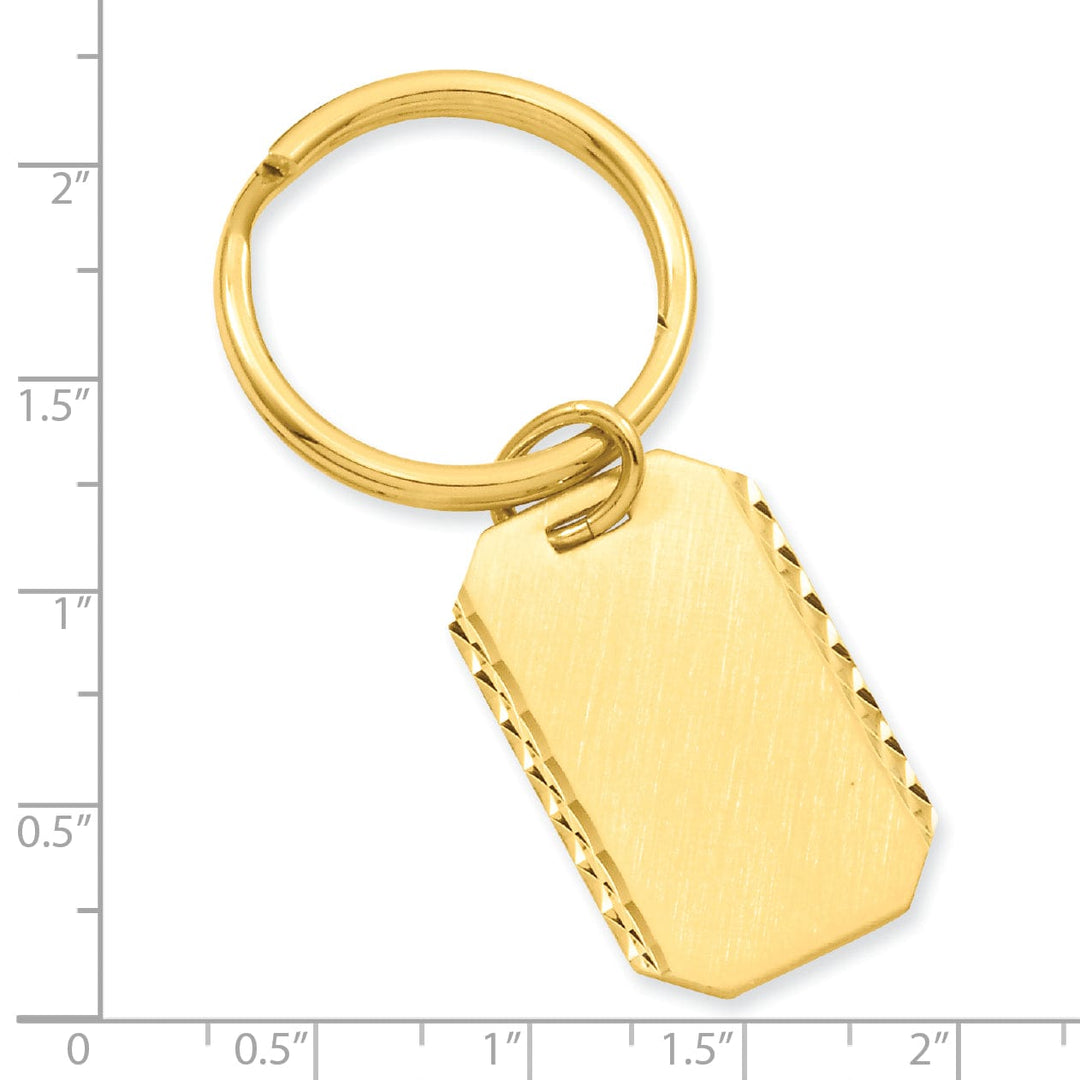 Jere Collection Key Ring Yellow Gold Plated Swiss Cut Edge Key Ring