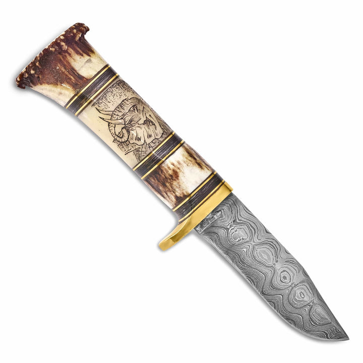 Lovely Rita's Knife Collection Damascus 256 Layer Blade Lion Elephant Knife