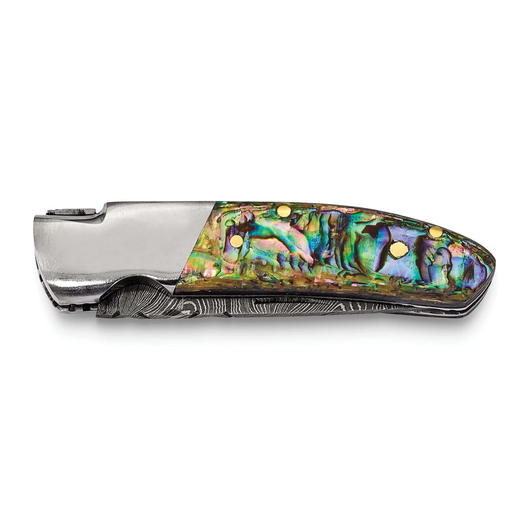 Lovely Rita's Knife Collection Damascus 256 Layer Folding Blade Abalone Knife