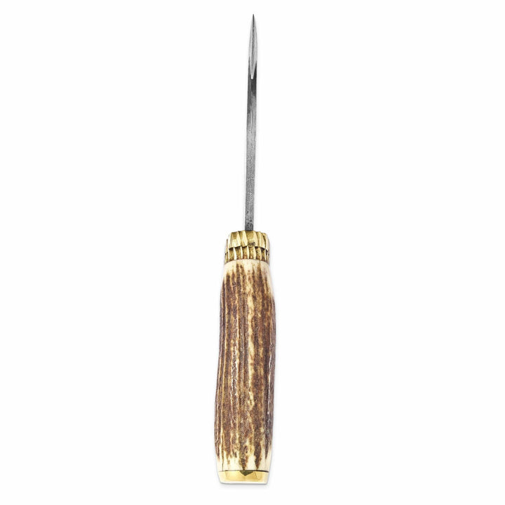 Lovely Rita's Knife Collection Damascus 256 Layer Staghorn Handle Brass Knife