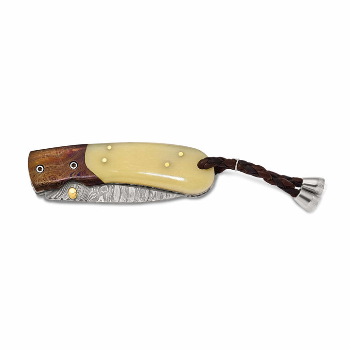 Lovely Rita's Knife Collection Damascus Steel 256 Layer Camel Bone Handle Folding Blade Knife