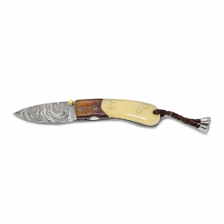 Lovely Rita's Knife Collection Damascus Steel 256 Layer Camel Bone Handle Folding Blade Knife