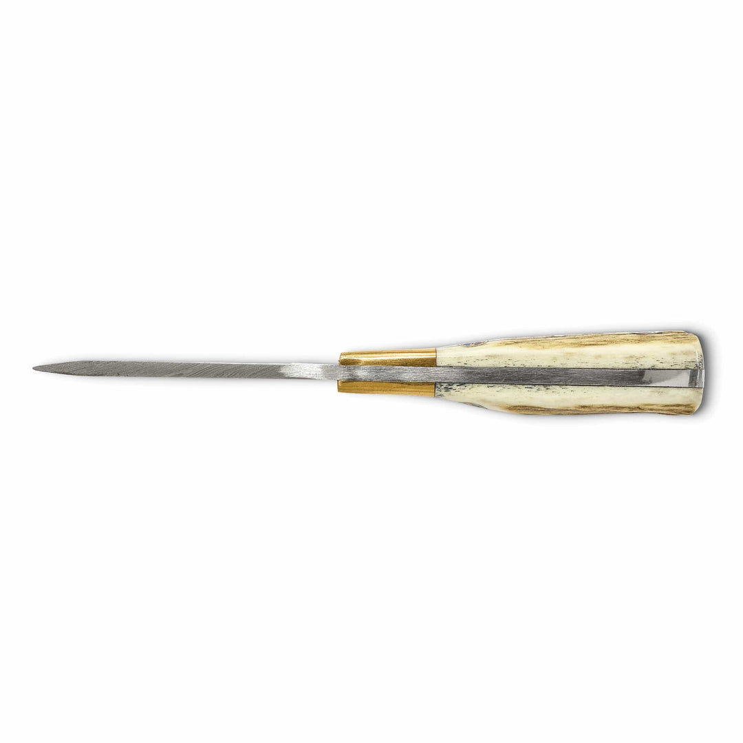 Lovely Rita's Knife Collection Damascus Steel 256 Layer Fixed Blade Stag Horn/Mosaic Pin Handle Knife