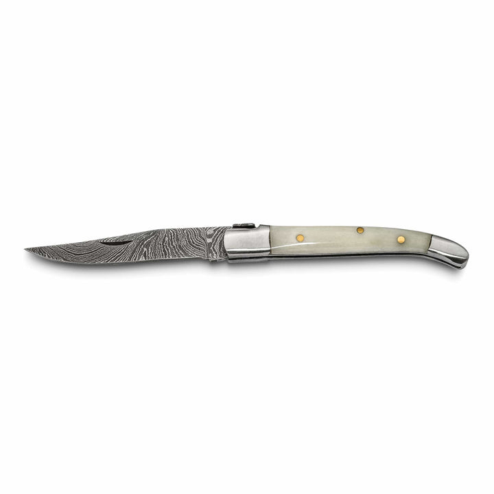 Lovely Rita's Knife Collection Damascus Steel 256 Layer Folding Blade Camel Bone Handle Knife