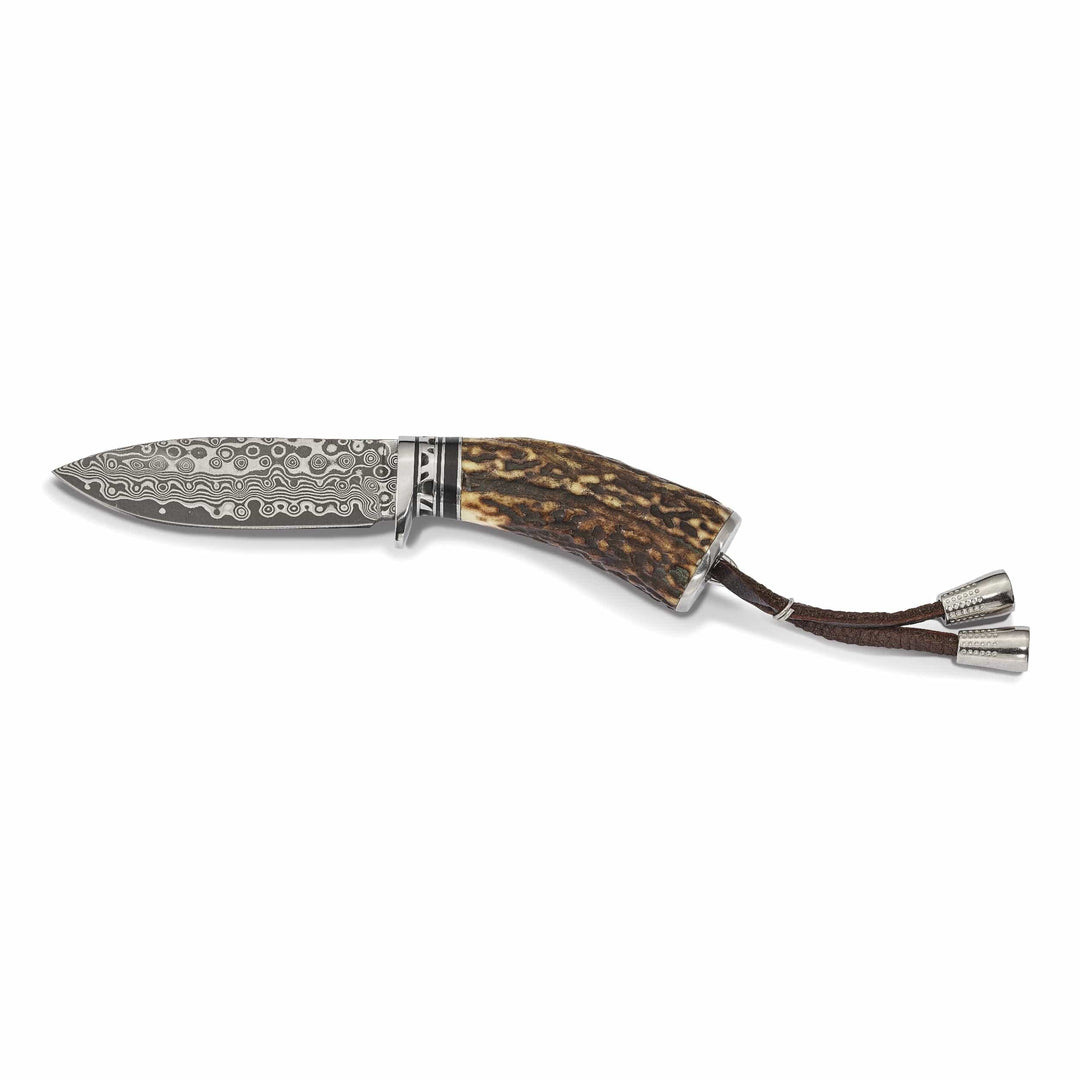 Lovely Rita's Knife Collection Damascus Steel Stag Horn Handle Hunting Knife