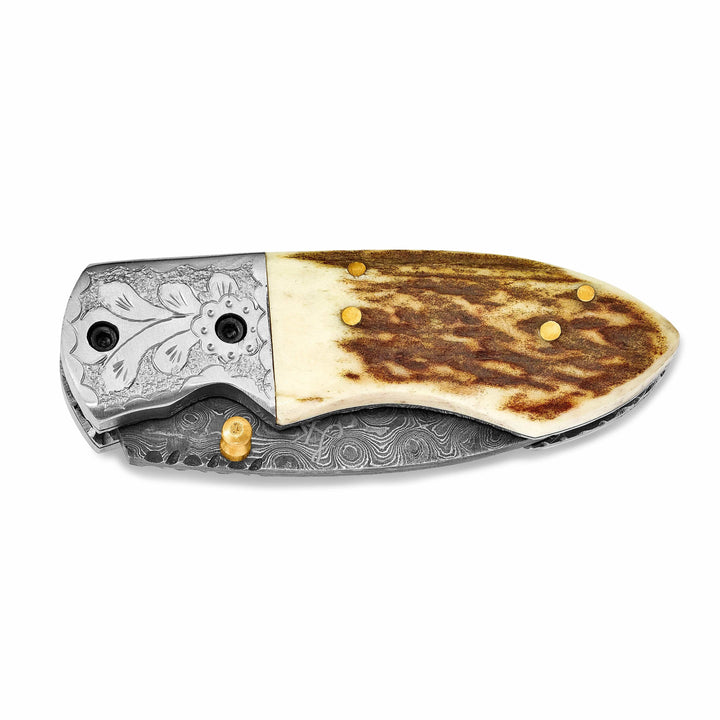 Lovely Rita's Knife Collection Damascus Steel Stag Horn Handle Knife
