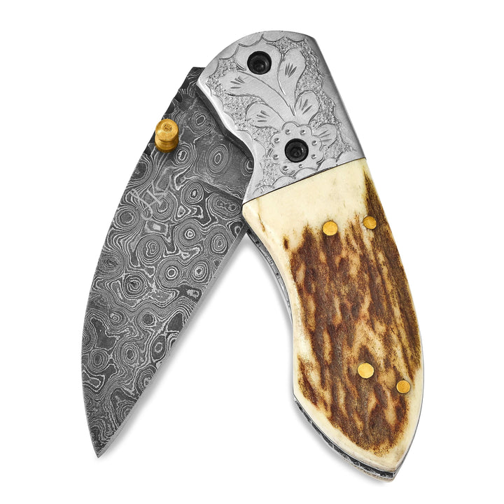 Lovely Rita's Knife Collection Damascus Steel Stag Horn Handle Knife