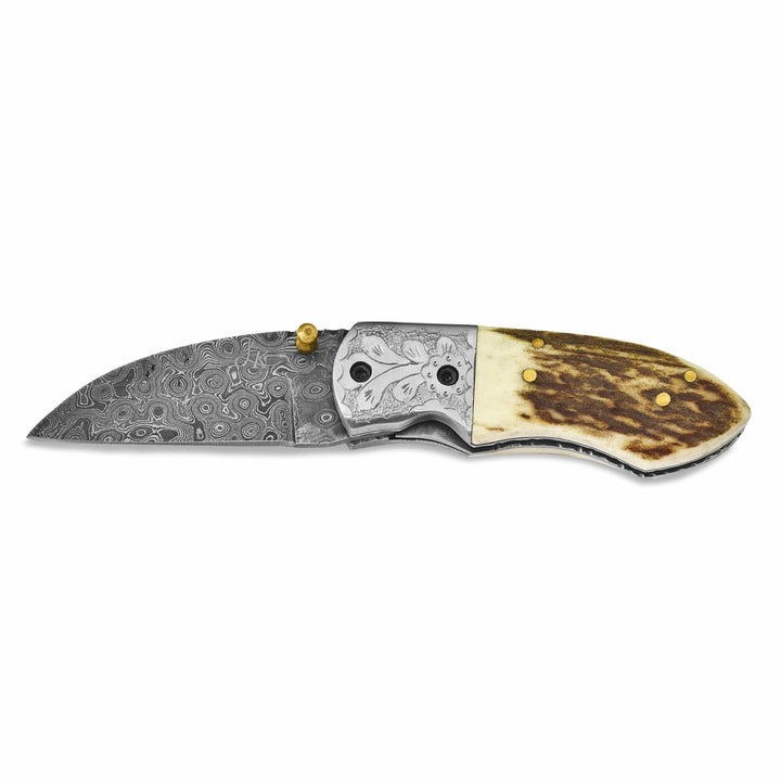 Lovely Rita's Knife Collection Damascus Steel Stag Horn Handle Knife