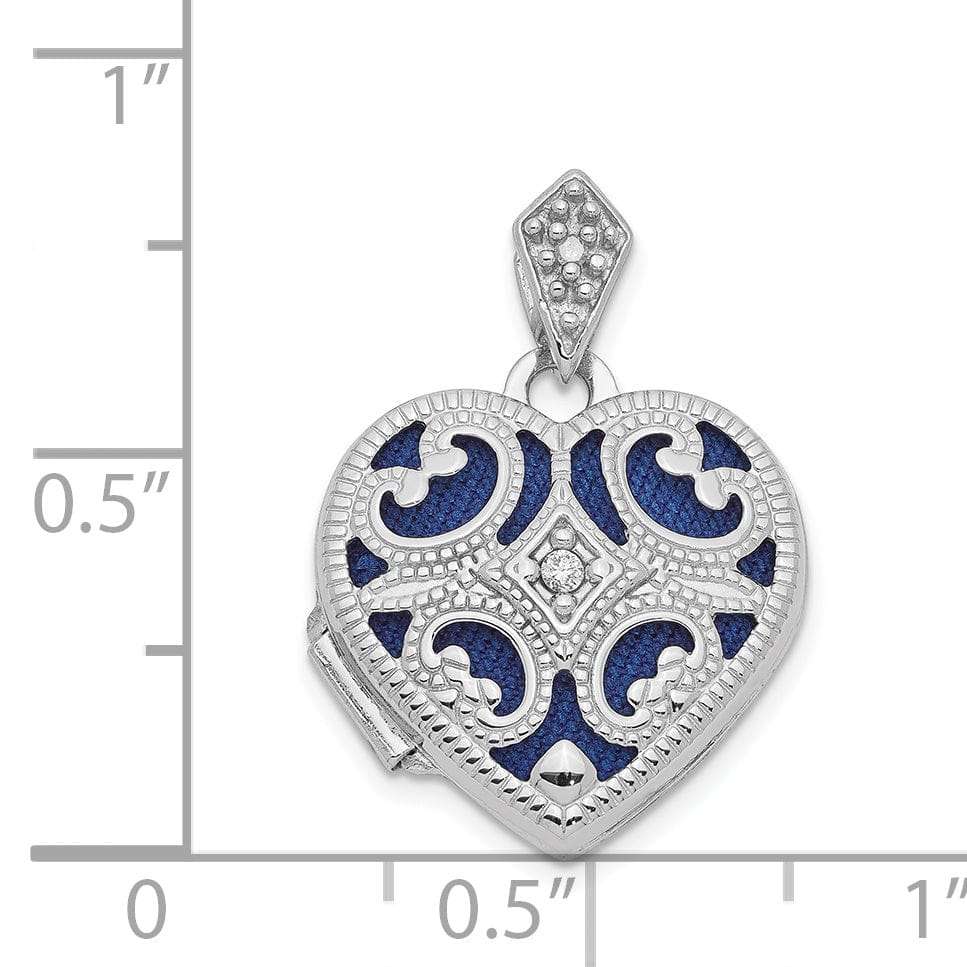 Lovely Rita's Locket 14k White Gold Diamond Heart Locket