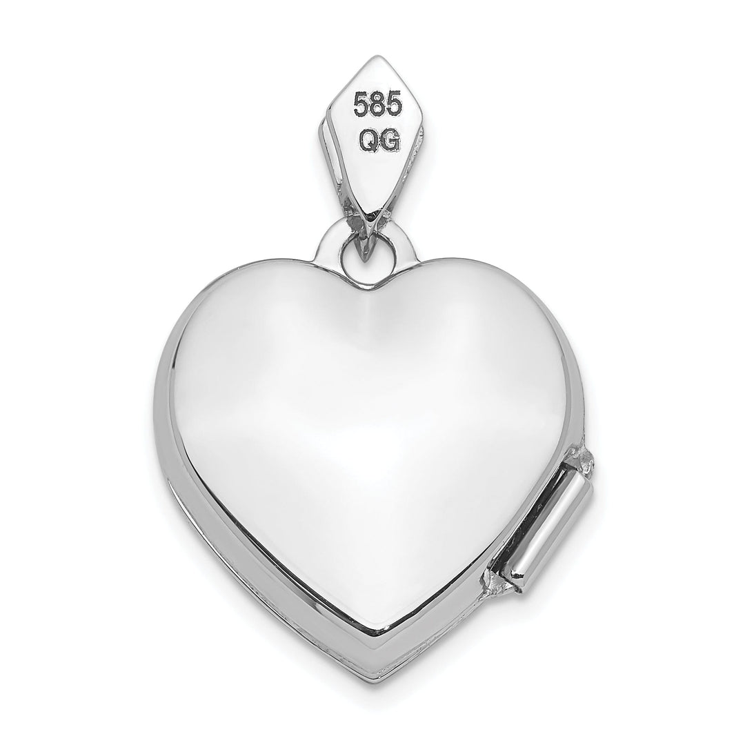Lovely Rita's Locket 14k White Gold Diamond Heart Locket