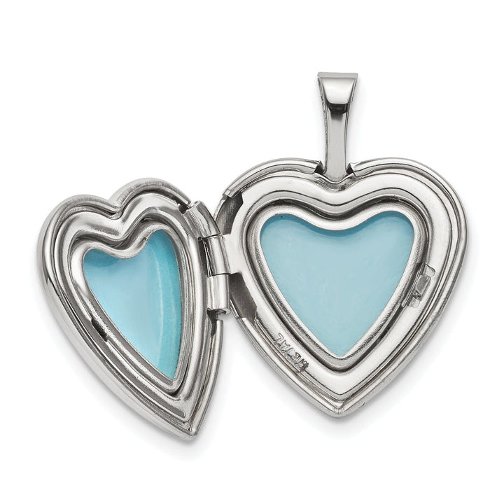 Lovely Rita's Locket Sterling Silver 16mm Paw Print Heart Locket