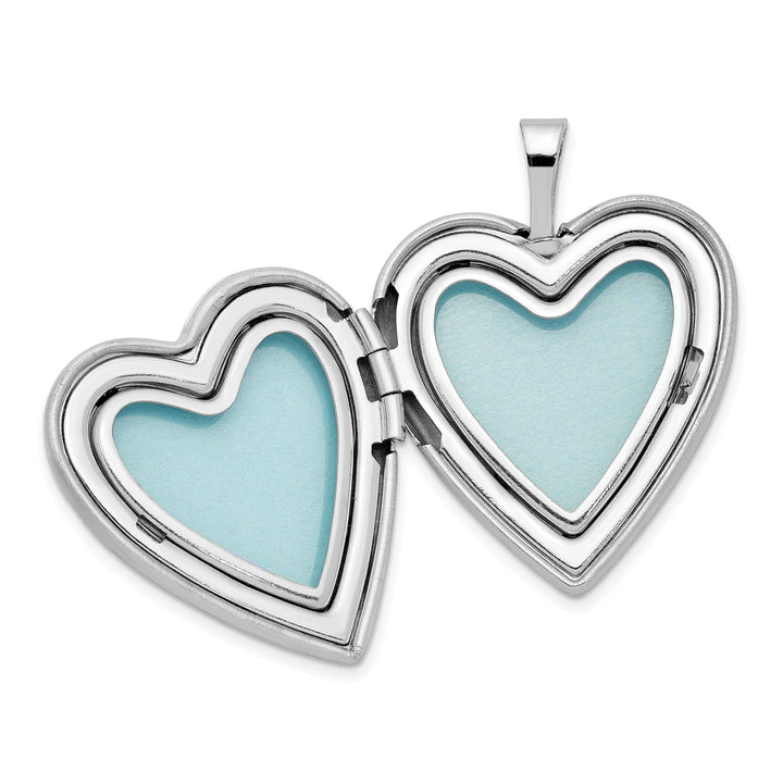 Lovely Rita's Locket Sterling Silver Rhodium-plated Dia Satin/Polish In Memory Heart Locket