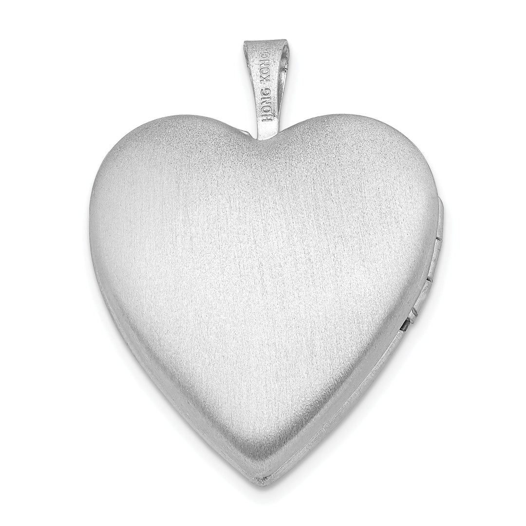Lovely Rita's Locket Sterling Silver Rhodium-plated Dia Satin/Polish In Memory Heart Locket