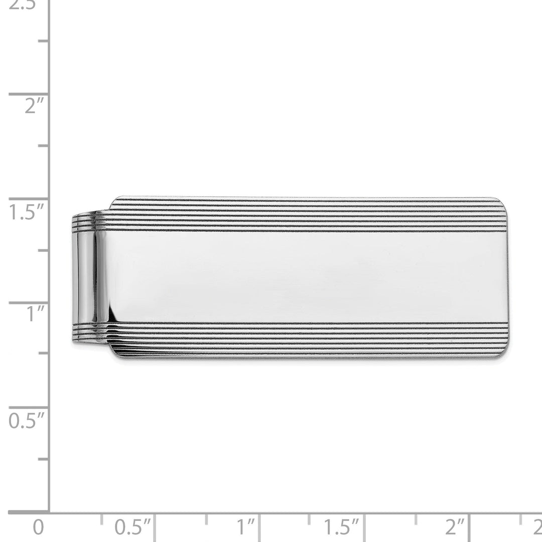 Lovely Rita's Money Clip 14k White Gold Solid Line Design Money Clip.