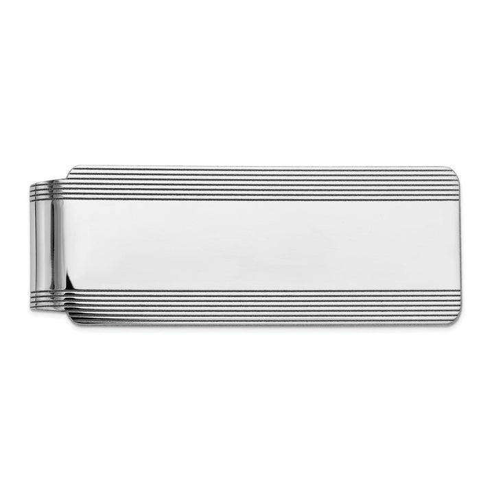 Lovely Rita's Money Clip 14k White Gold Solid Line Design Money Clip.