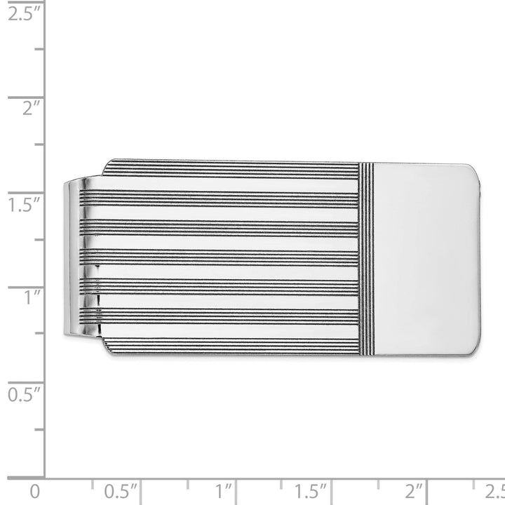 Lovely Rita's Money Clip 14k White Gold Solid Line Design Money Clip.