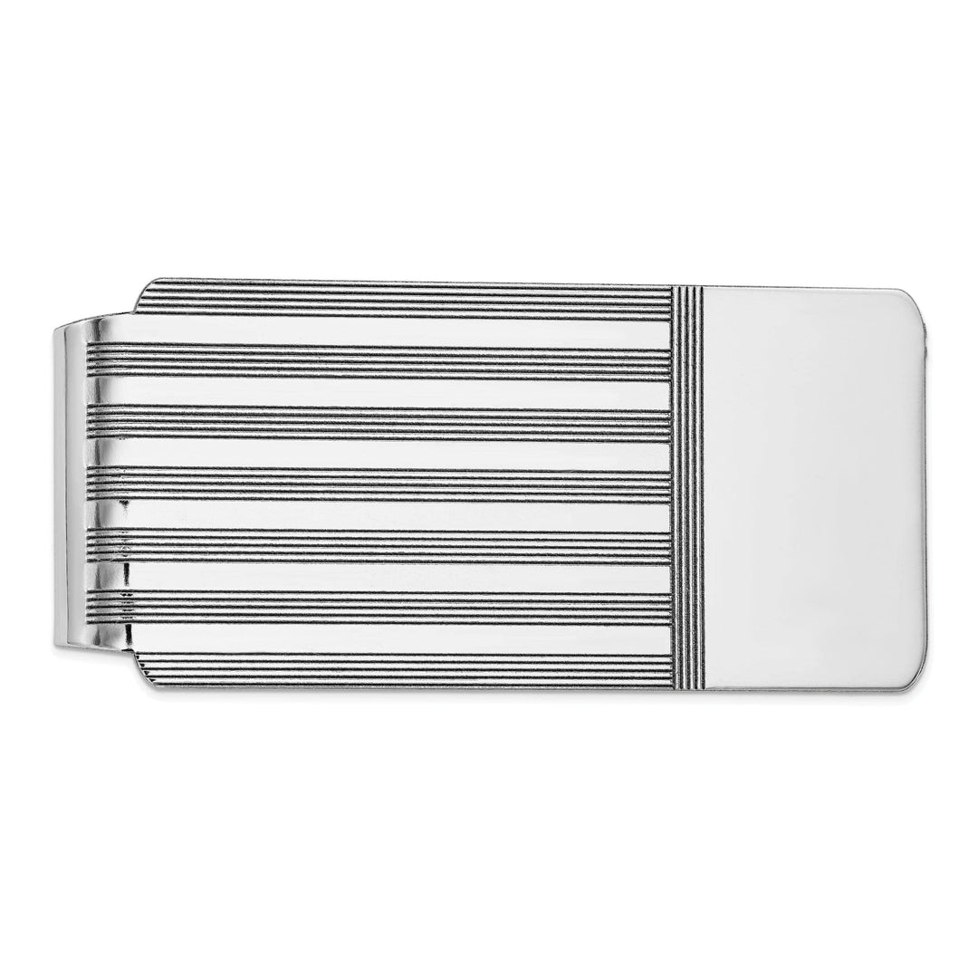 Lovely Rita's Money Clip 14k White Gold Solid Line Design Money Clip.