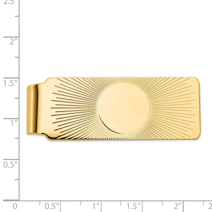 Lovely Rita's Money Clip 14k Yellow Gold Circle Line Design Money Clip