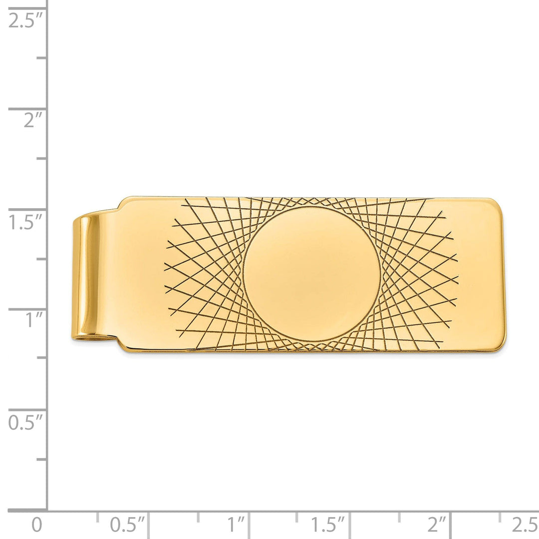 Lovely Rita's Money Clip 14k Yellow Gold Solid Circle Design Money Clip.