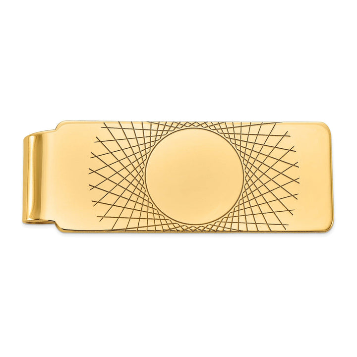 Lovely Rita's Money Clip 14k Yellow Gold Solid Circle Design Money Clip.