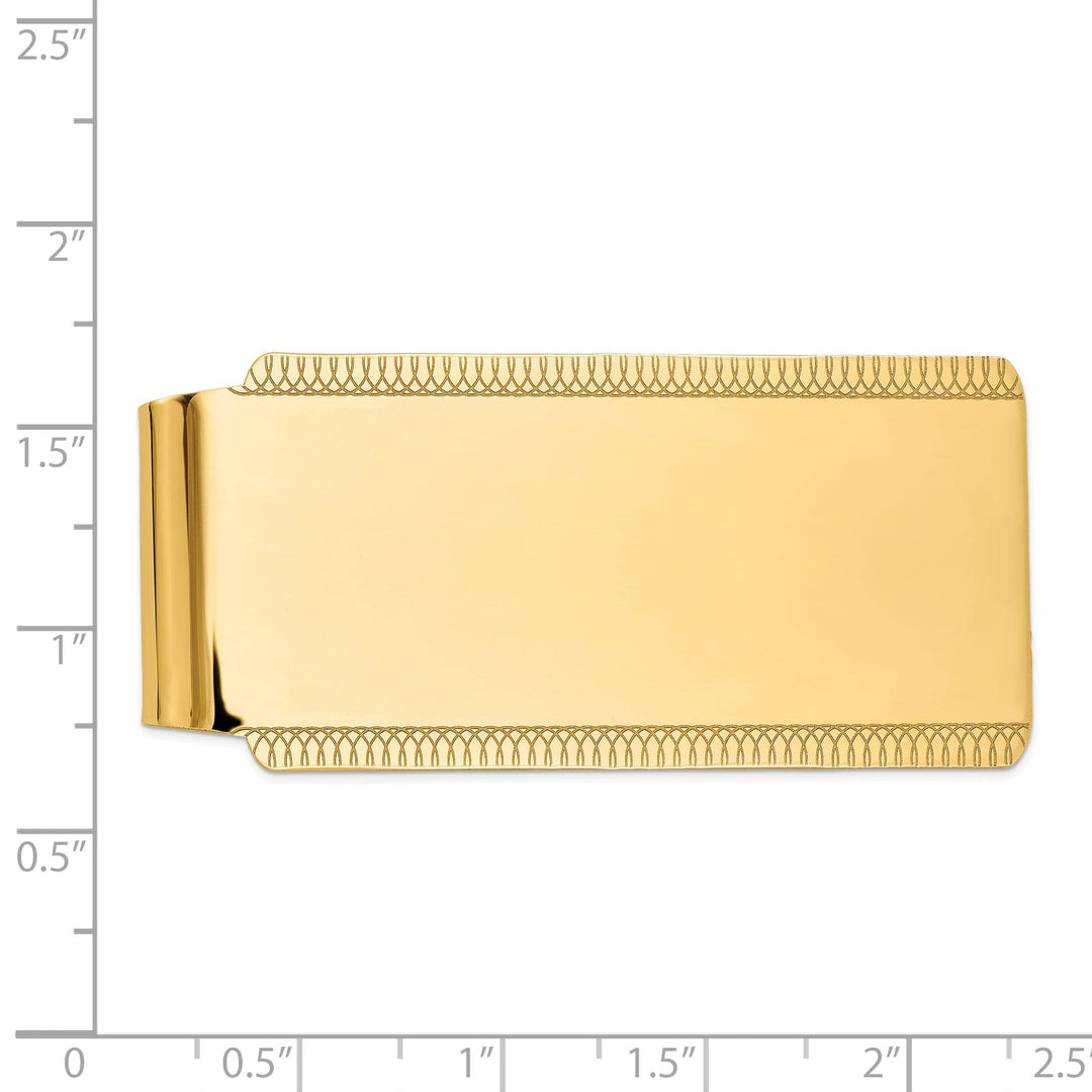 Lovely Rita's Money Clip 14k Yellow Gold Solid Edged Design Money Clip.