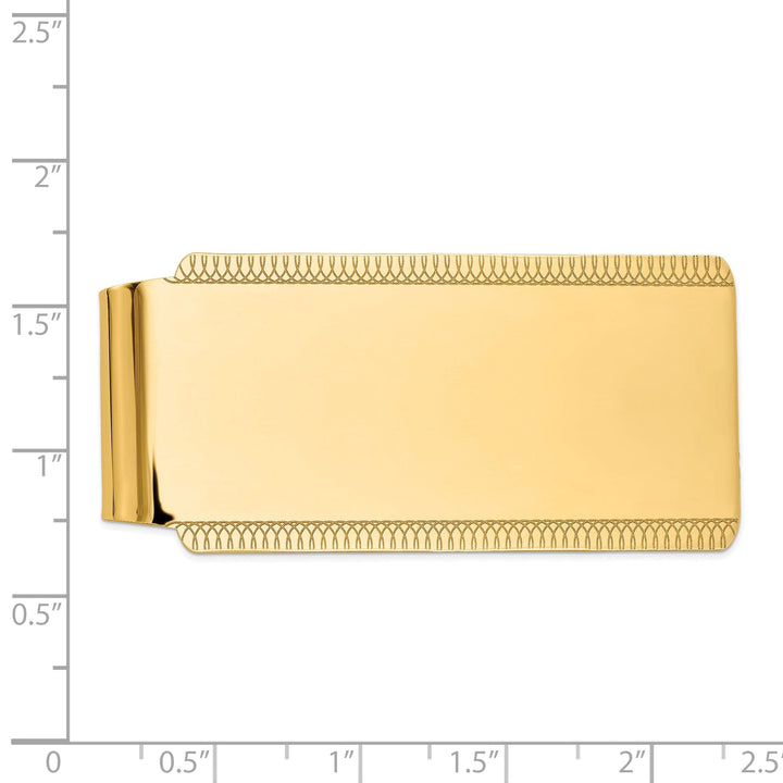 Lovely Rita's Money Clip 14k Yellow Gold Solid Edged Design Money Clip.