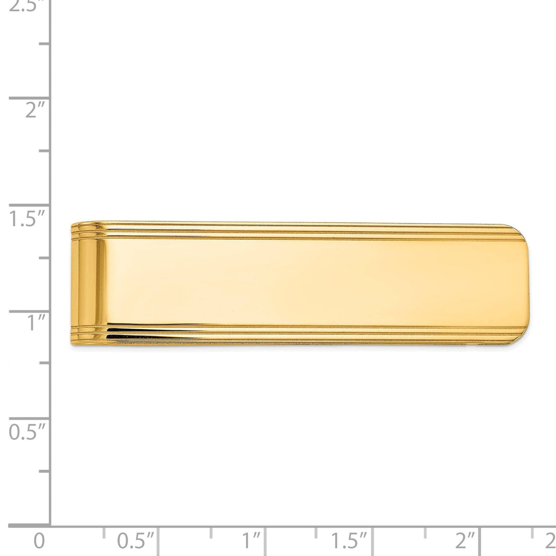 Lovely Rita's Money Clip 14k Yellow Gold Solid Line Design Money Clip.
