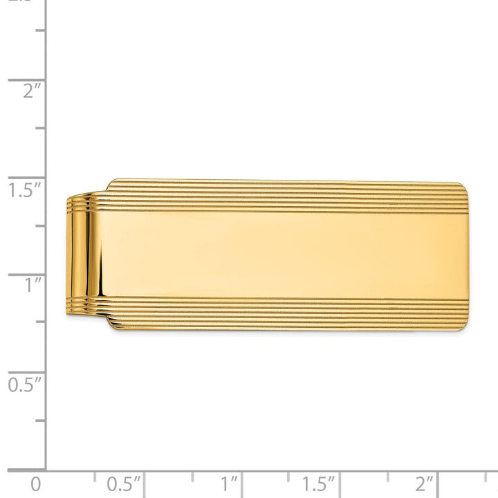 Lovely Rita's Money Clip 14k Yellow Gold Solid Line Design Money Clip.