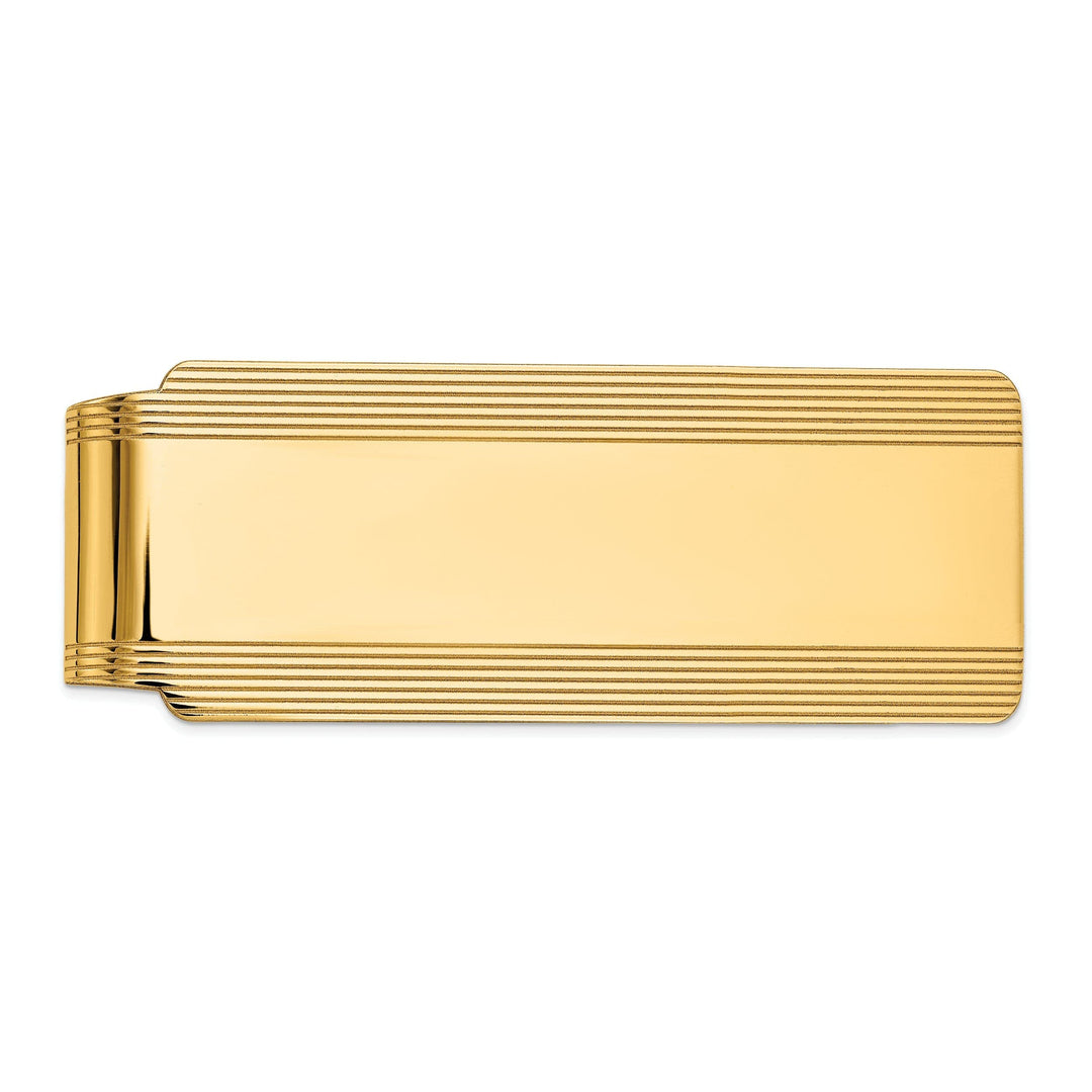 Lovely Rita's Money Clip 14k Yellow Gold Solid Line Design Money Clip.