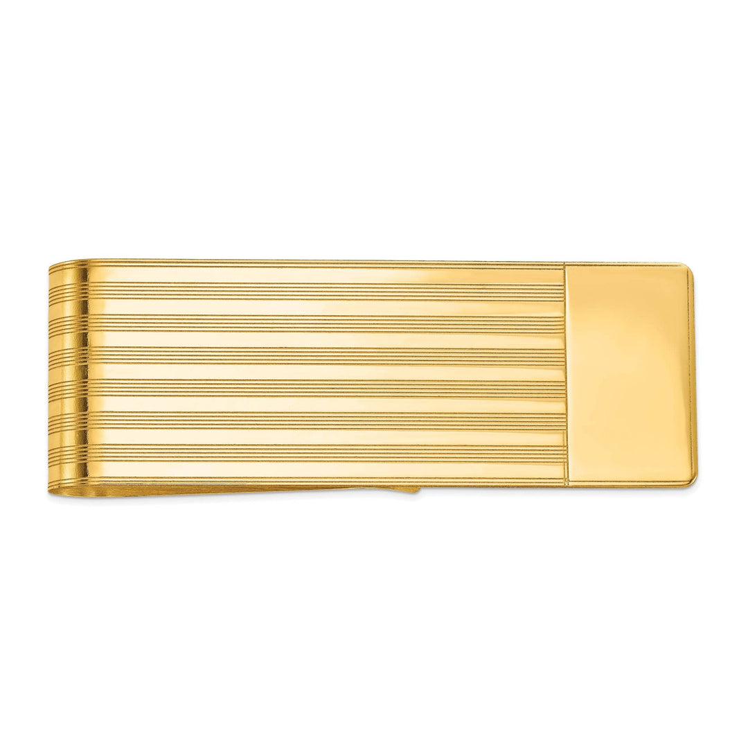 Lovely Rita's Money Clip 14k Yellow Gold Solid Line Design Money Clip.