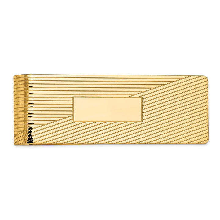 Lovely Rita's Money Clip 14k Yellow Gold Solid Line Design Money Clip.