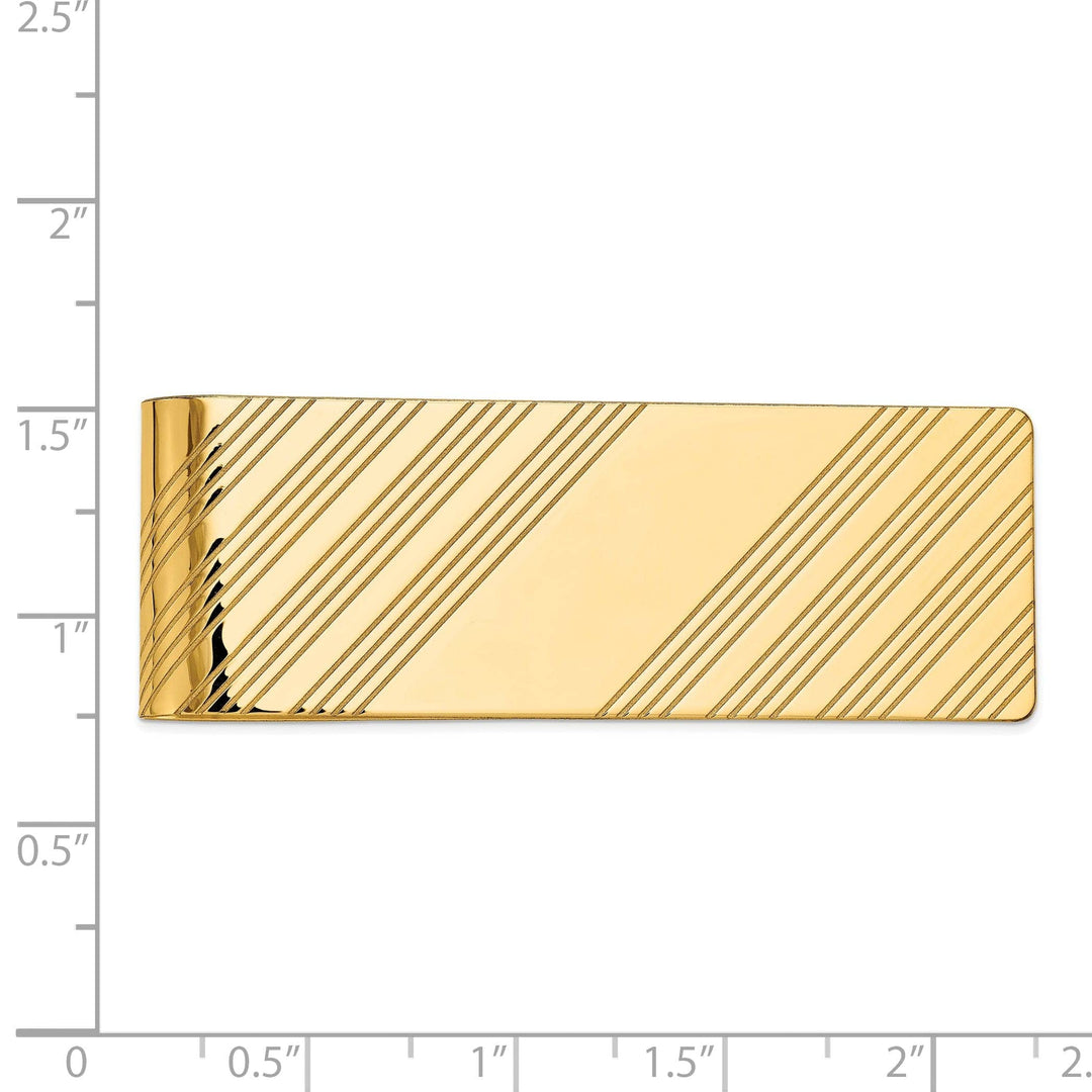 Lovely Rita's Money Clip 14k Yellow Gold Solid Line Design Money Clip.