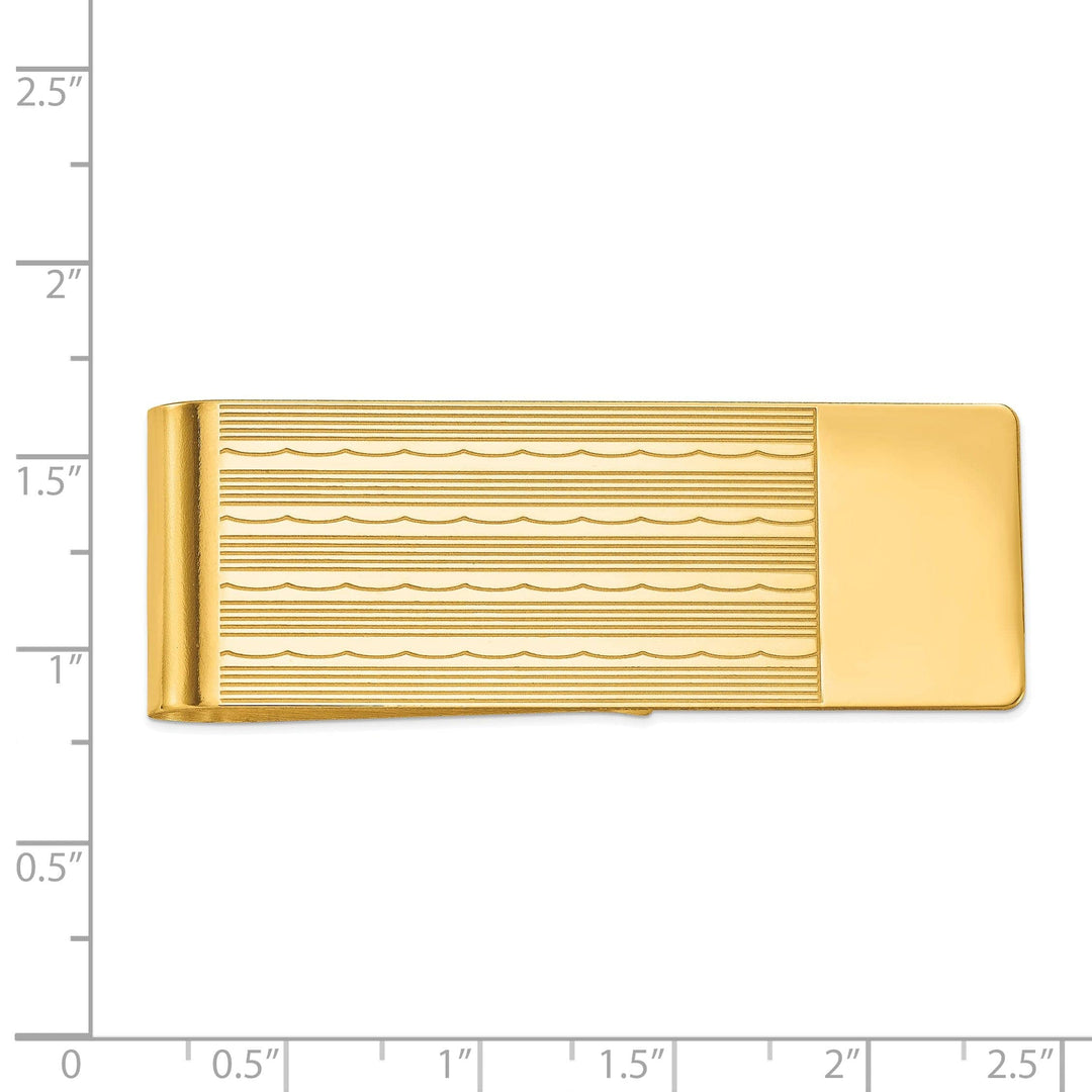 Lovely Rita's Money Clip 14k Yellow Gold Solid Line Design Money Clip.