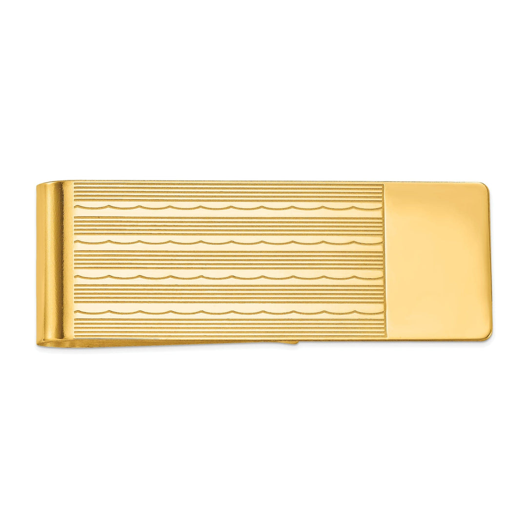 Lovely Rita's Money Clip 14k Yellow Gold Solid Line Design Money Clip.