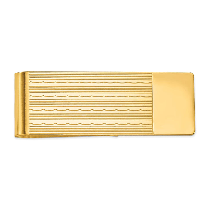 Lovely Rita's Money Clip 14k Yellow Gold Solid Line Design Money Clip.