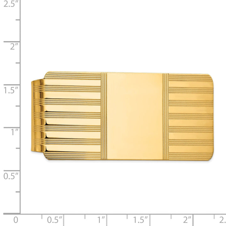 Lovely Rita's Money Clip 14k Yellow Gold Solid Line Design Money Clip.