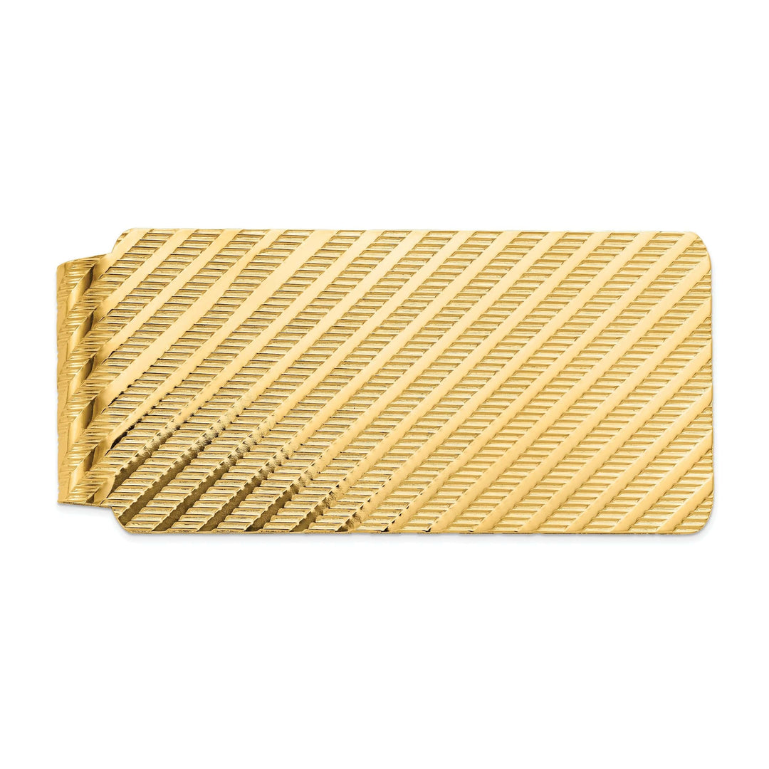 Lovely Rita's Money Clip 14k Yellow Gold Solid Line Design Money Clip.